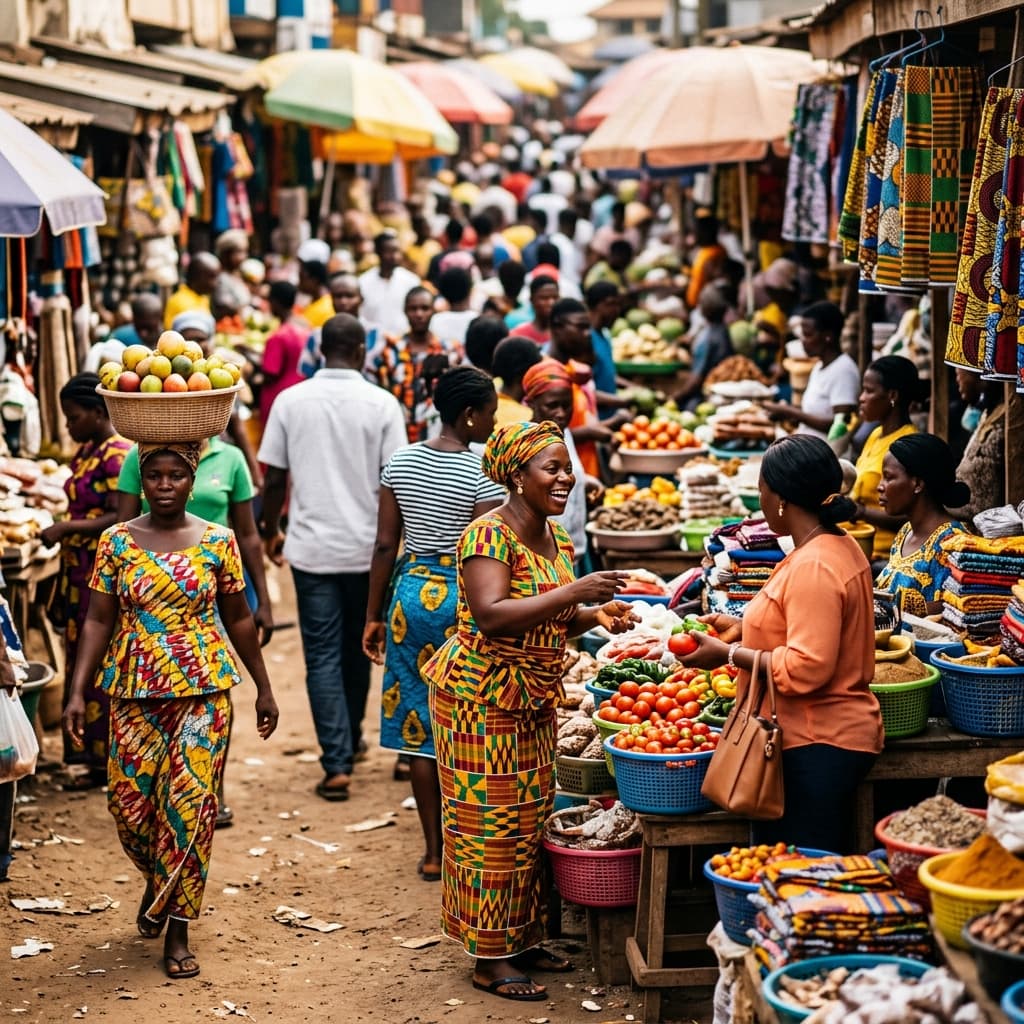 Market Scene in Ghana